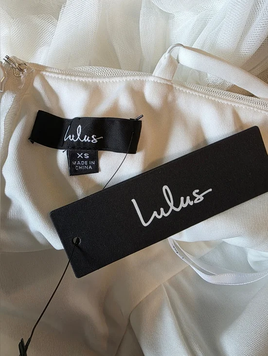 Lulus XS Special Poise White Tulle Pleated Sleeveless Tiered Mini Dress, Size XS - Picture 8 of 10